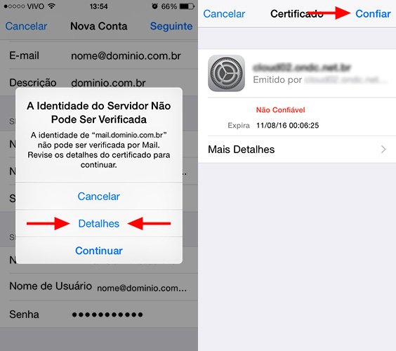 Configurar e-mail no iPhone - Passo 4