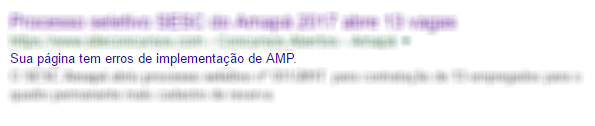 Erro de implementação de AMP