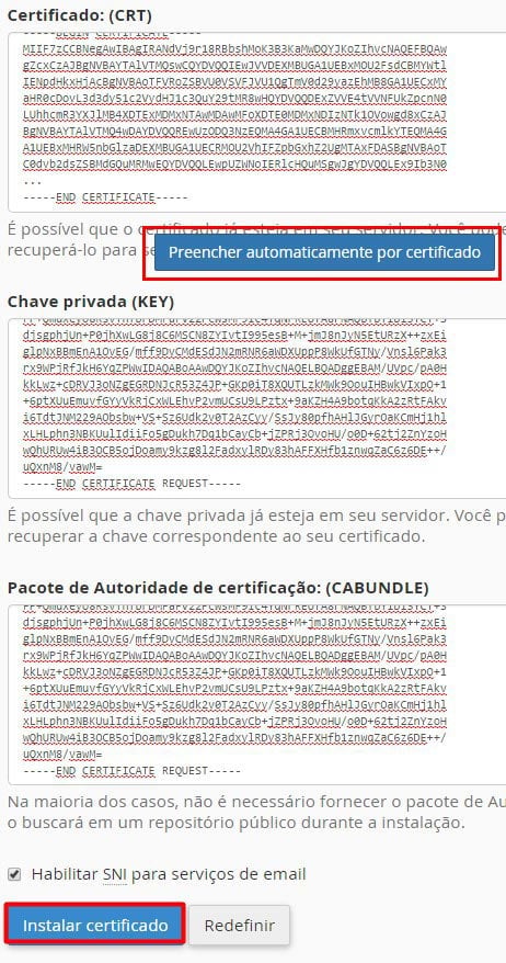 Instalar Certificado SSL - Passo 8