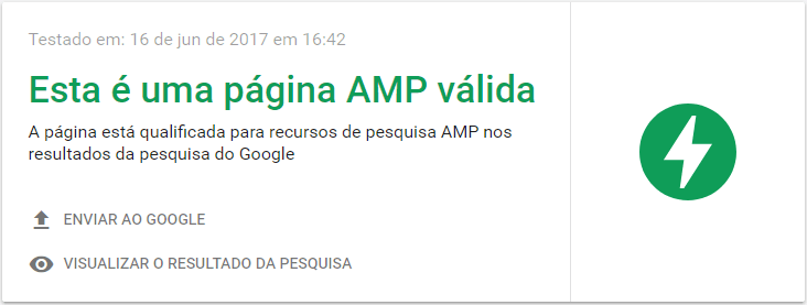Teste AMP - Ferramenta Google