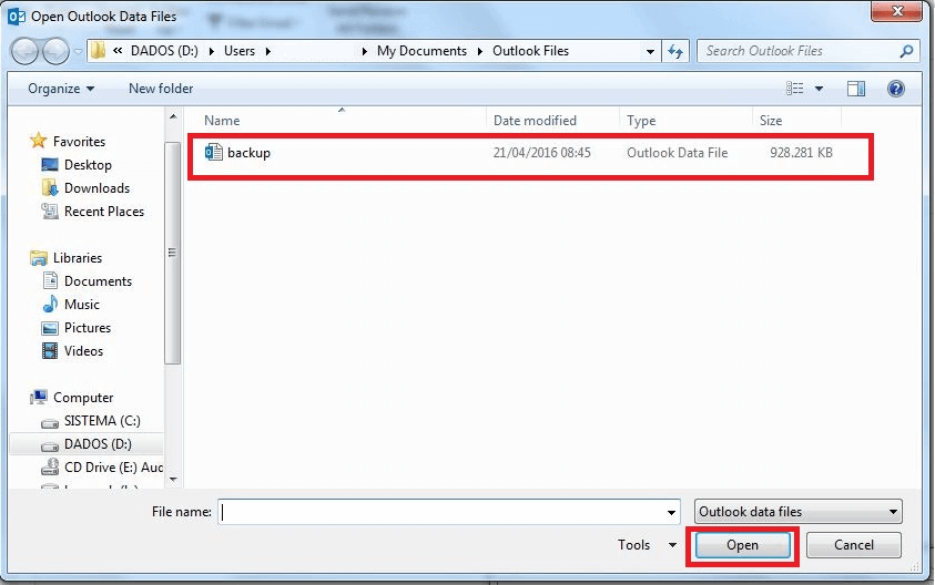 Outlook 2010 - Importar mensagens