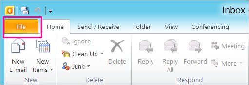 Outlook 2010 - Importar mensagens