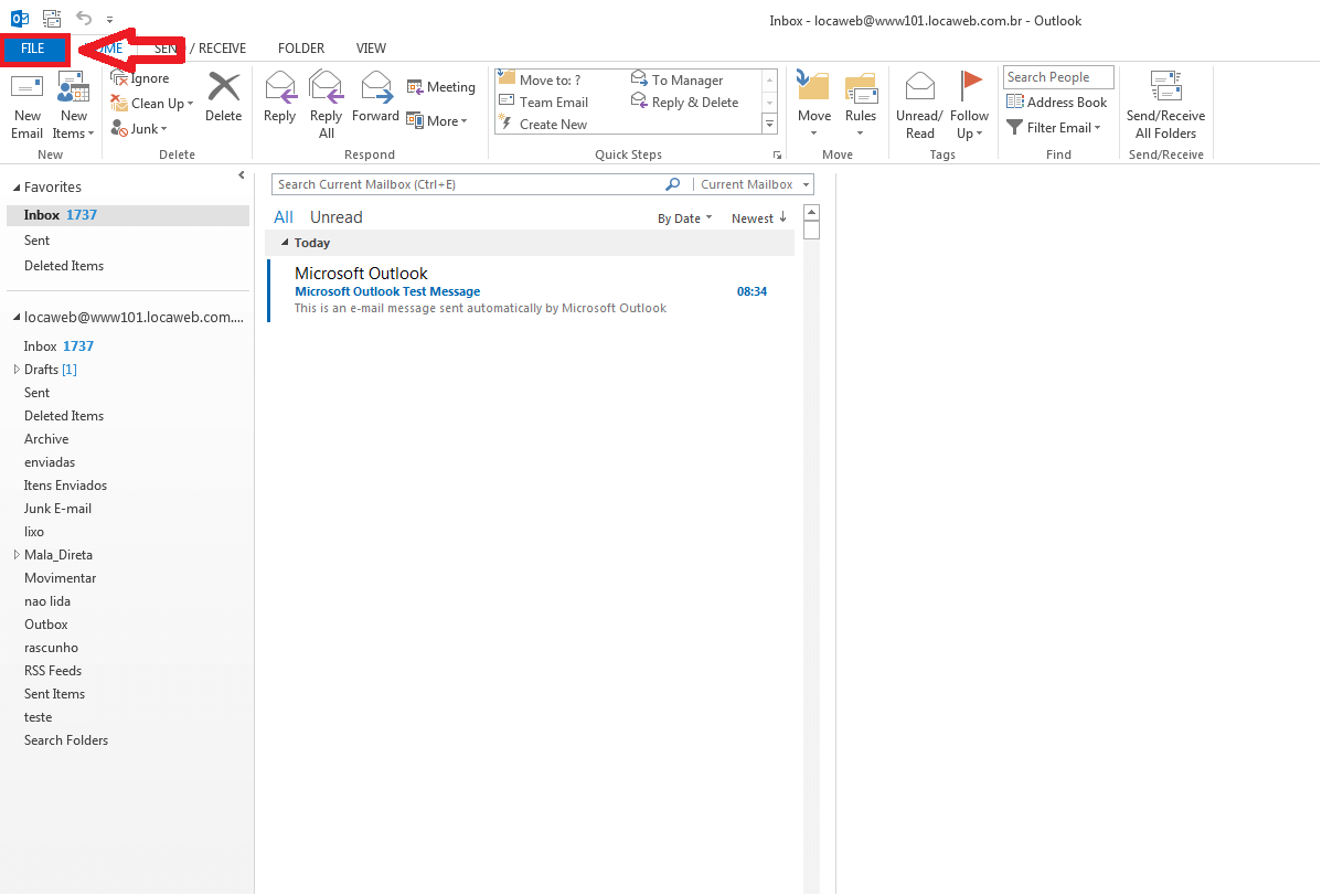 Outlook 2013/2016 - Exportar mensagens