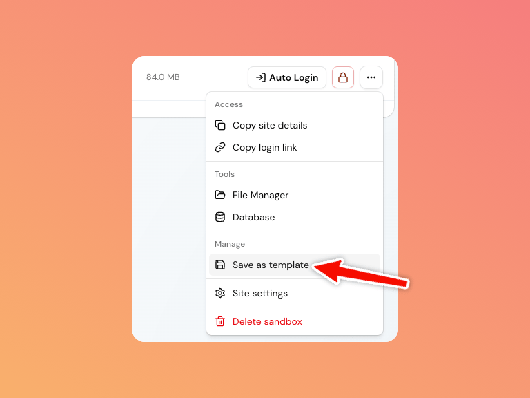 The Save as template dialog with name and description fields