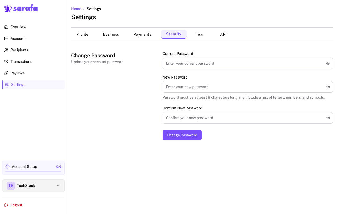 Security Settings