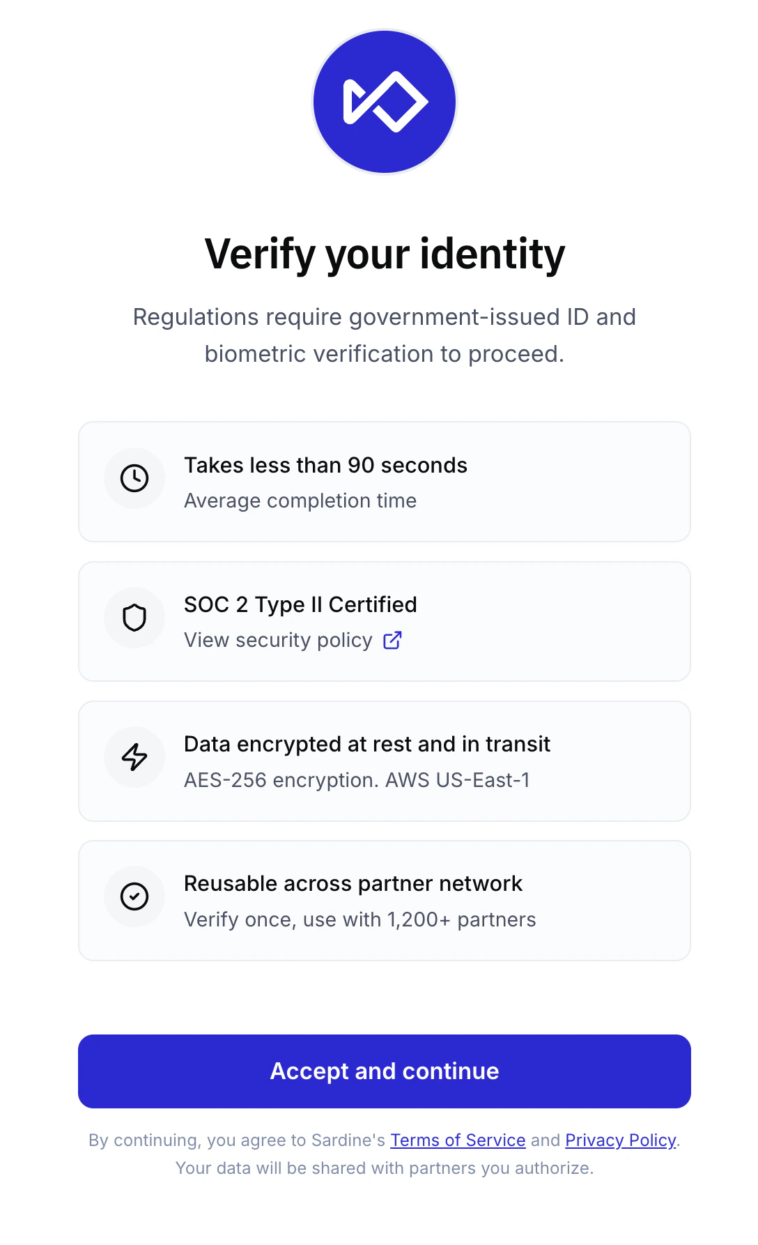 Verify your identity — trust signals and consent