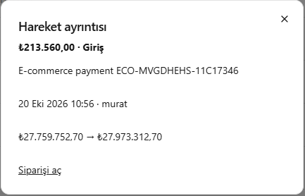 SARRAF — Hareket ayrıntısı ekranı