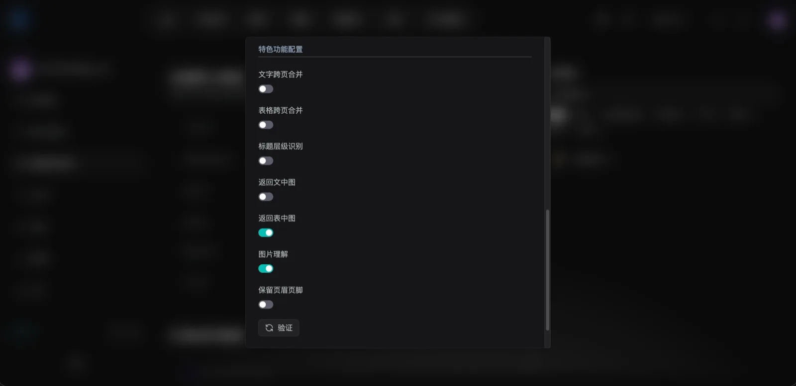 配置解析能力开关