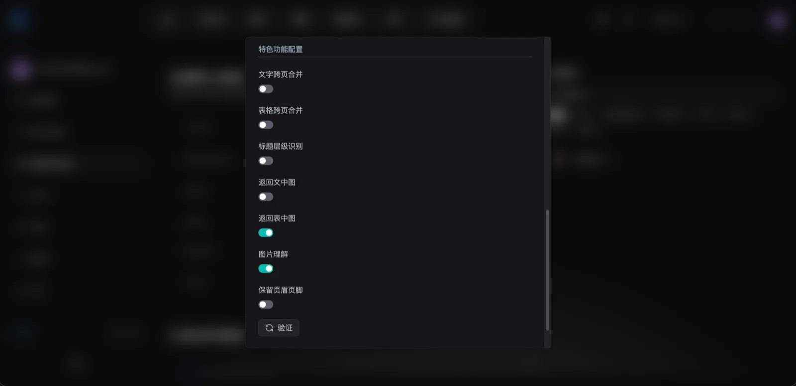 配置解析能力开关