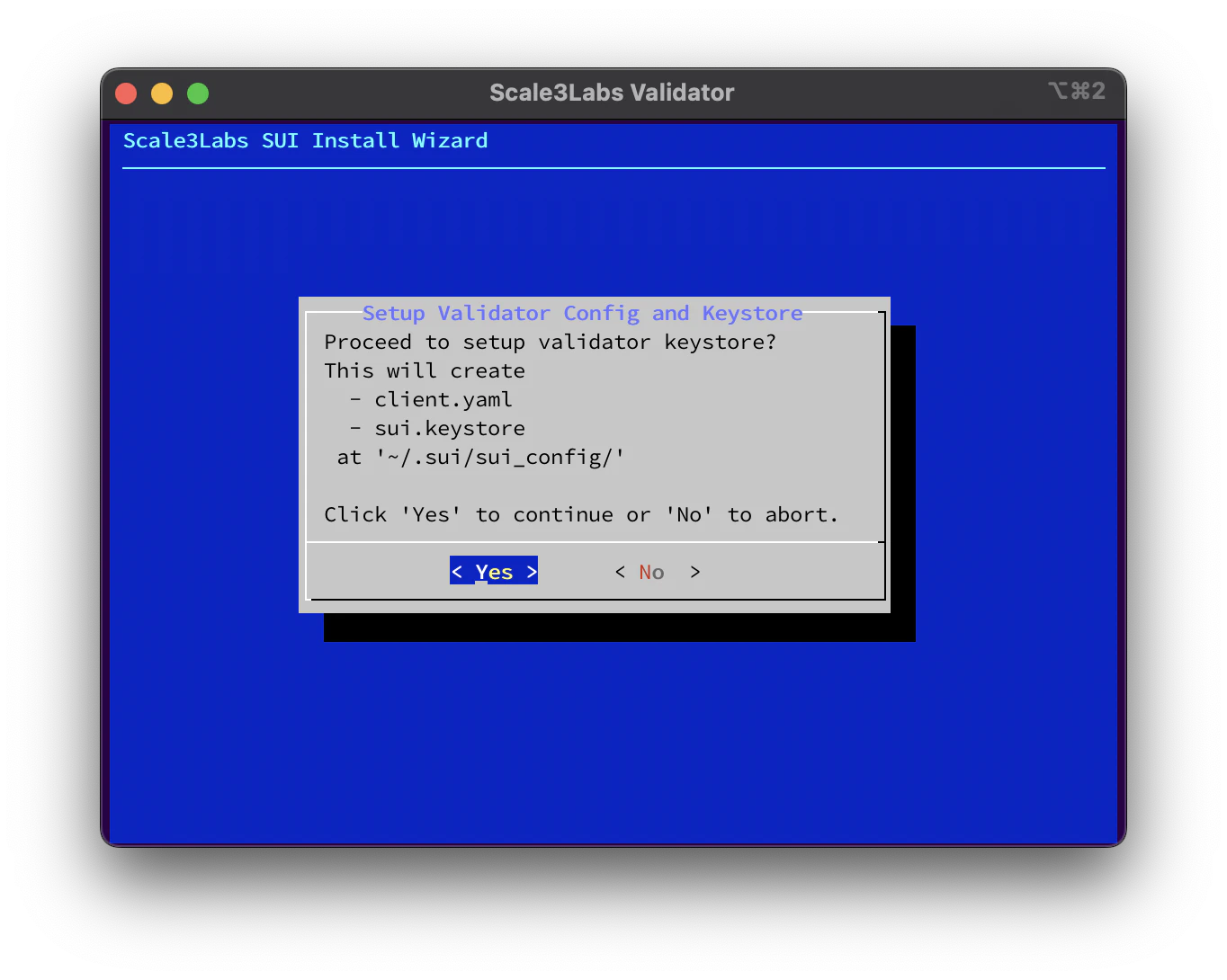 Sui Wizard Validator Keystore