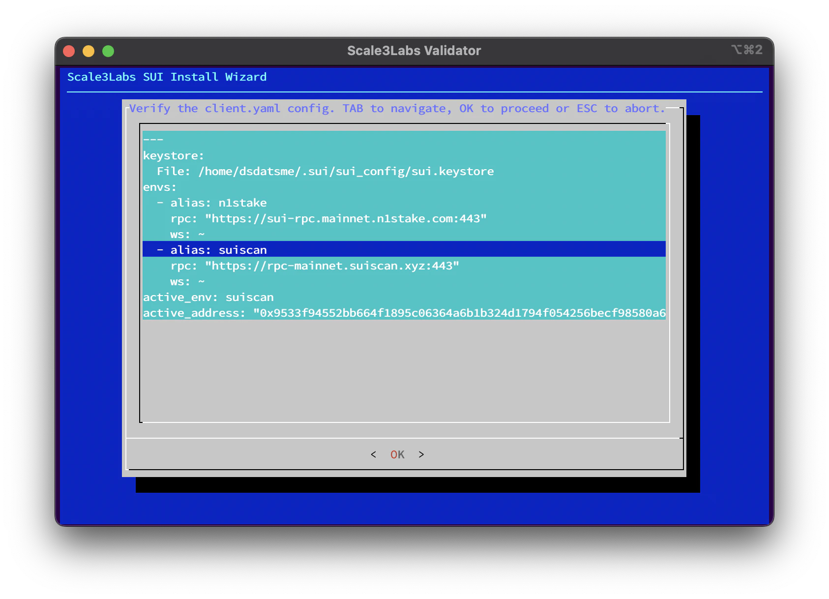 Sui Wizard Validator Keystore