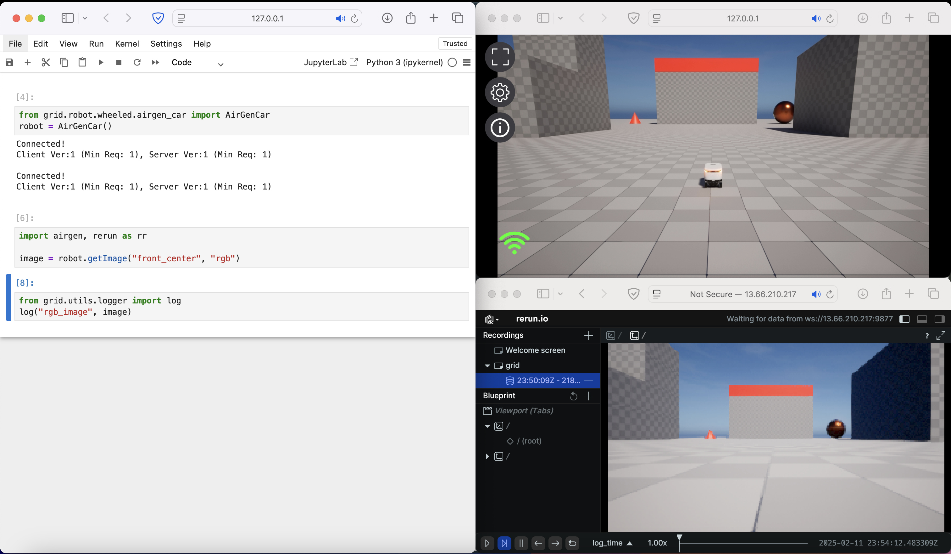 Captured image visualized in Rerun