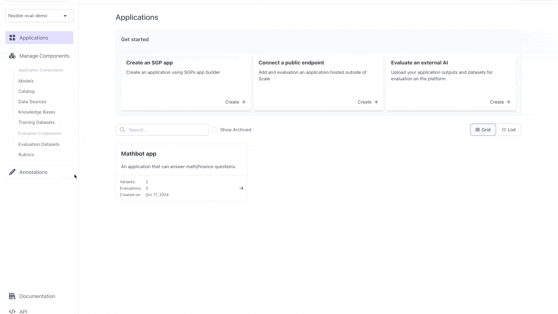 Annotation UI example