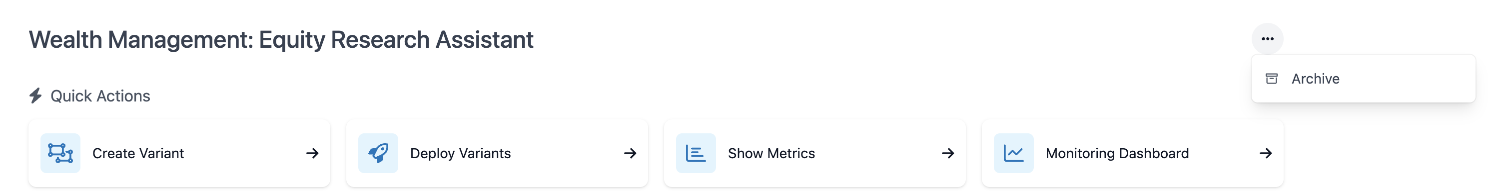 Archive variant by selecting the three dots and choosing archive.