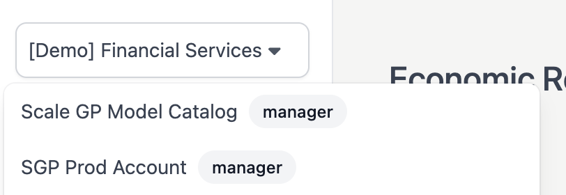 Breadcrumbs and account switching in SGP.