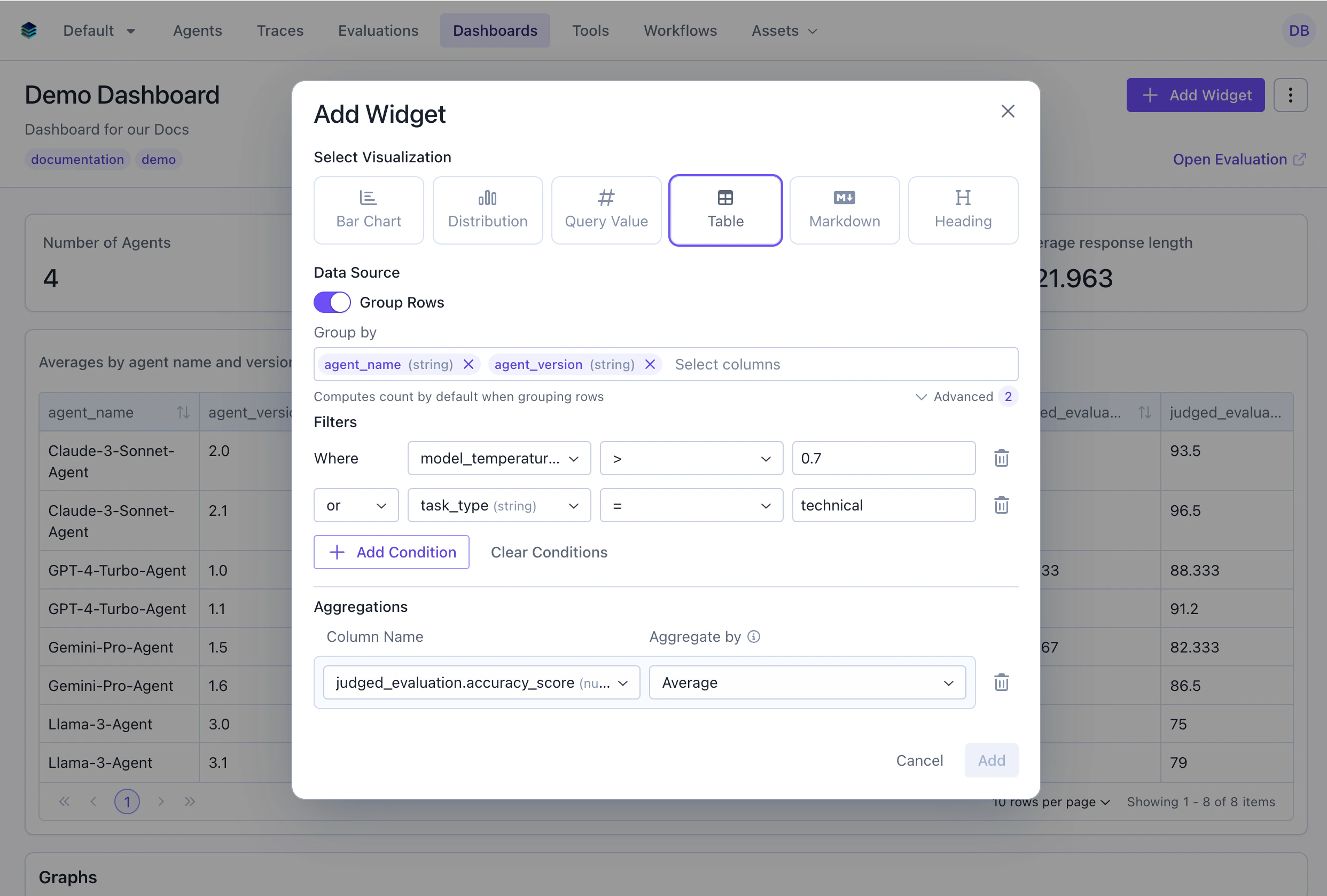 Table Filter Builder