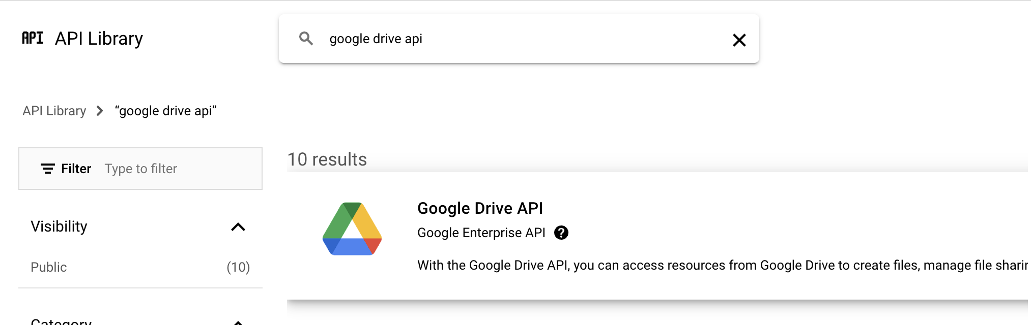 Google Drive API Search