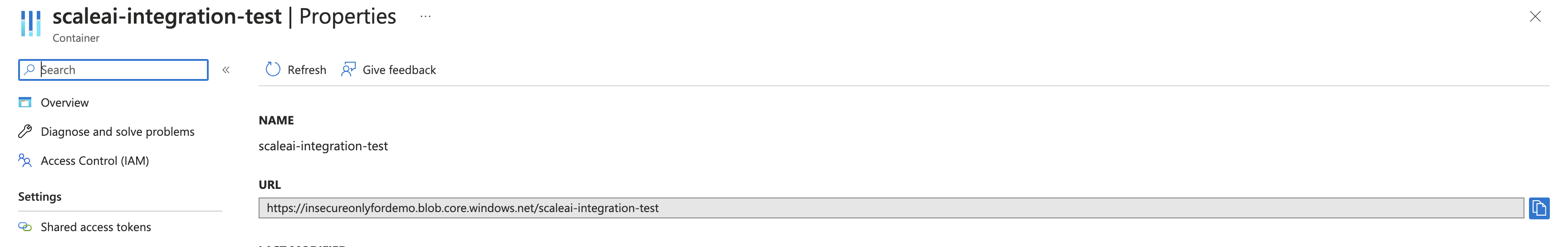 Container URL