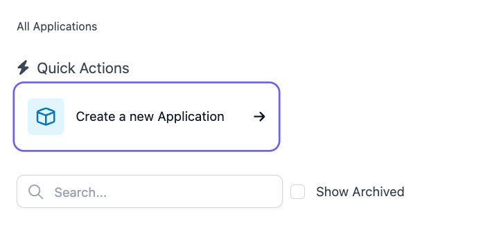 Create a new Application