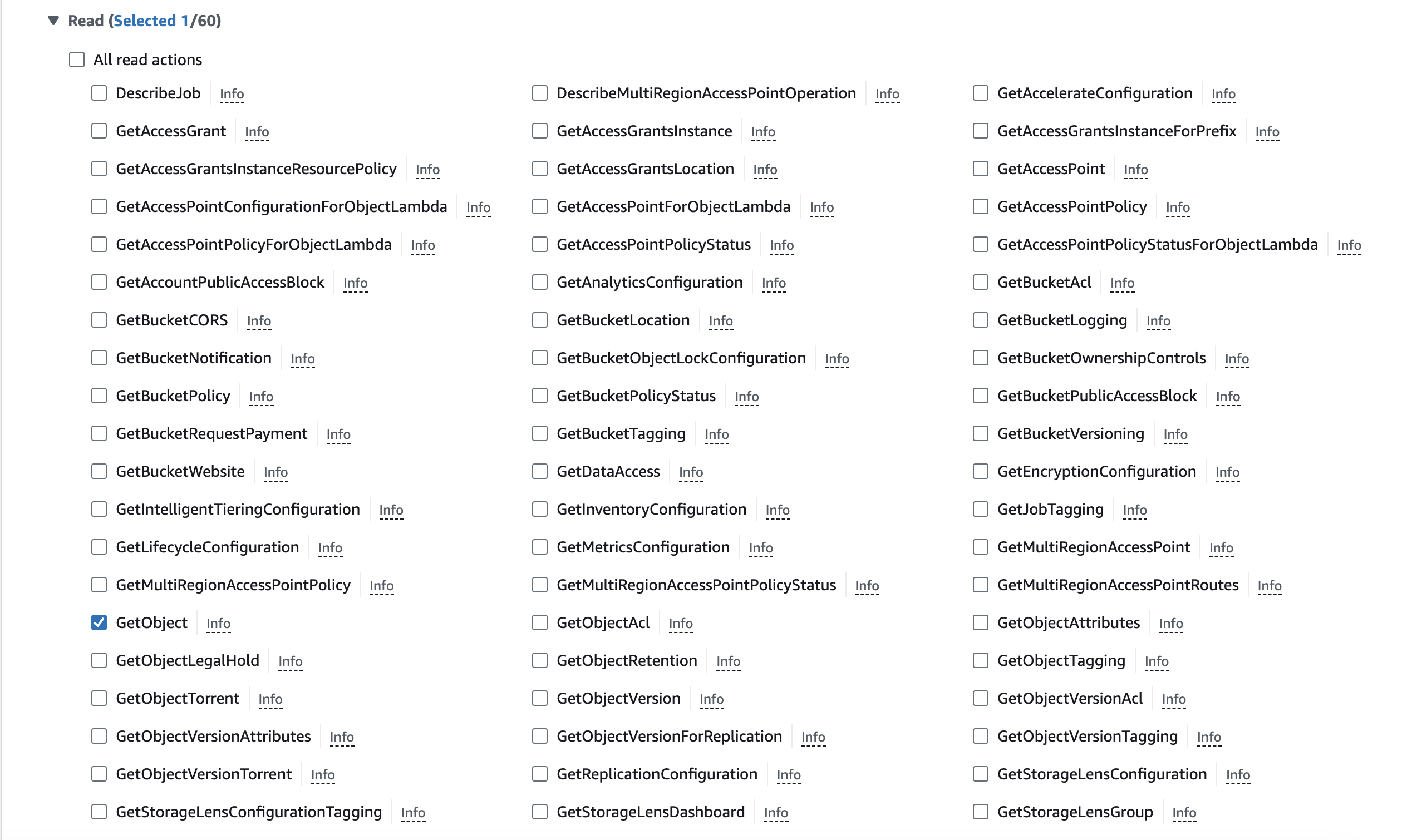 S3 permissions ListBucket and GetObject