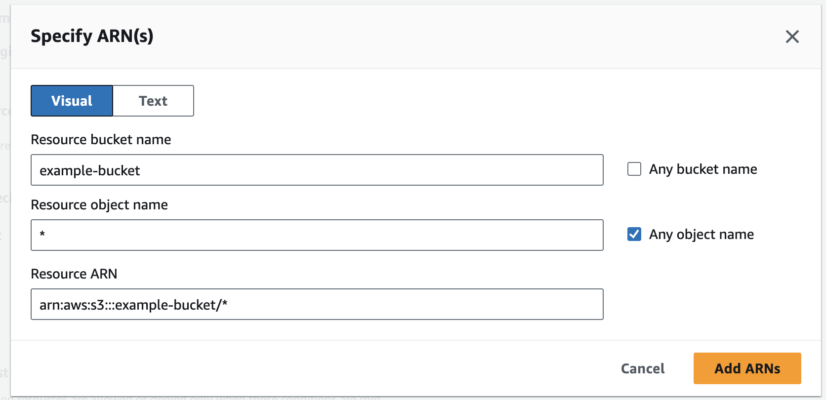 Add ARNs for objects