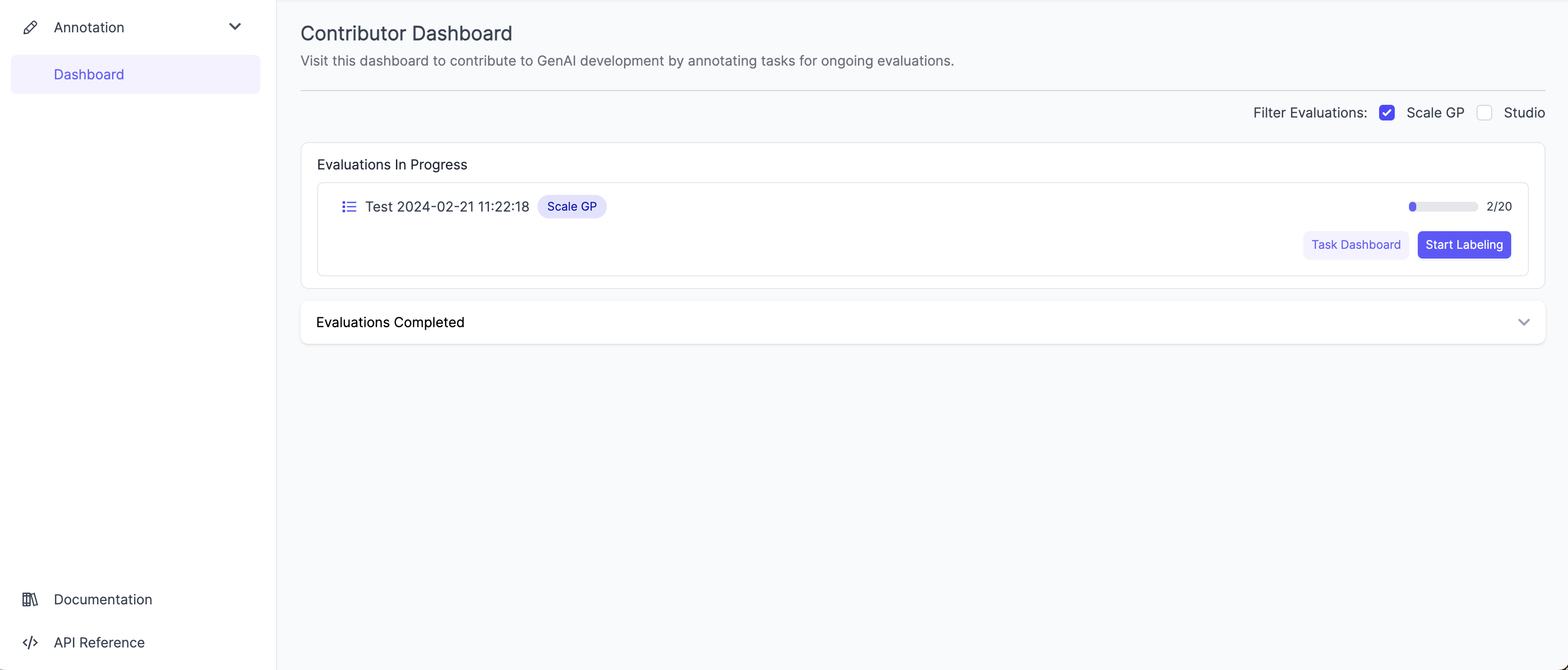 Contributor Dashboard