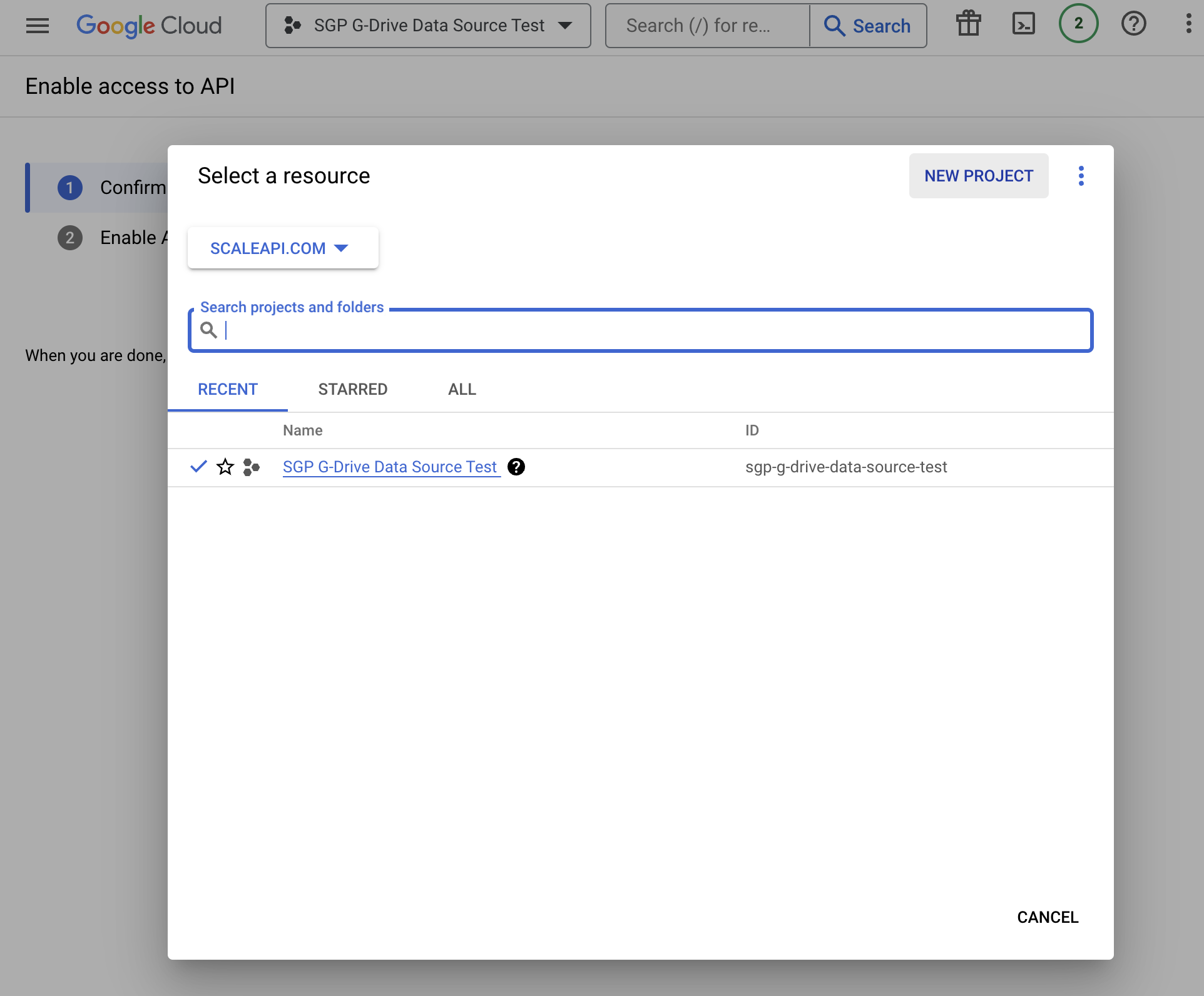 Create or Select Project