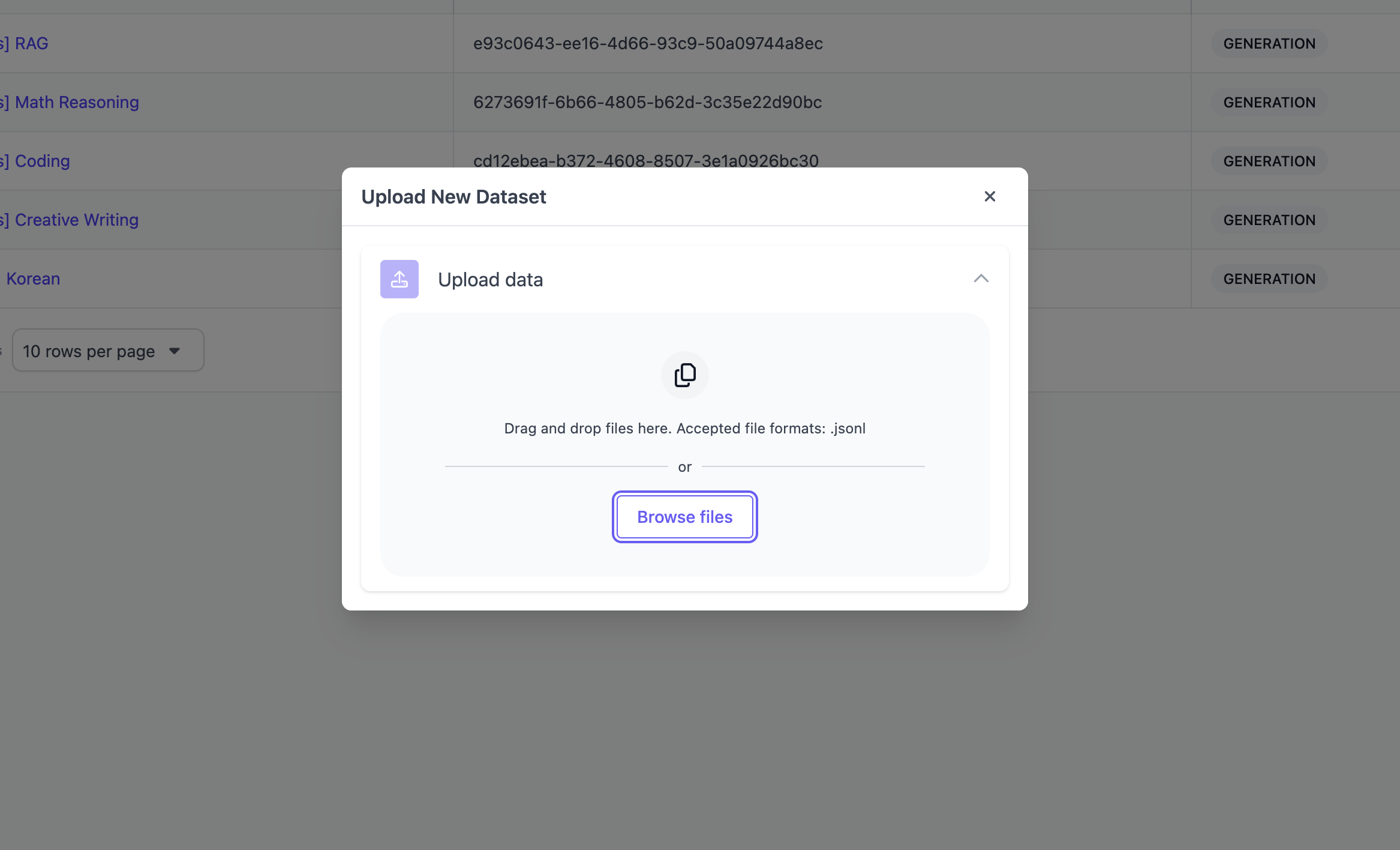 Upload Dataset