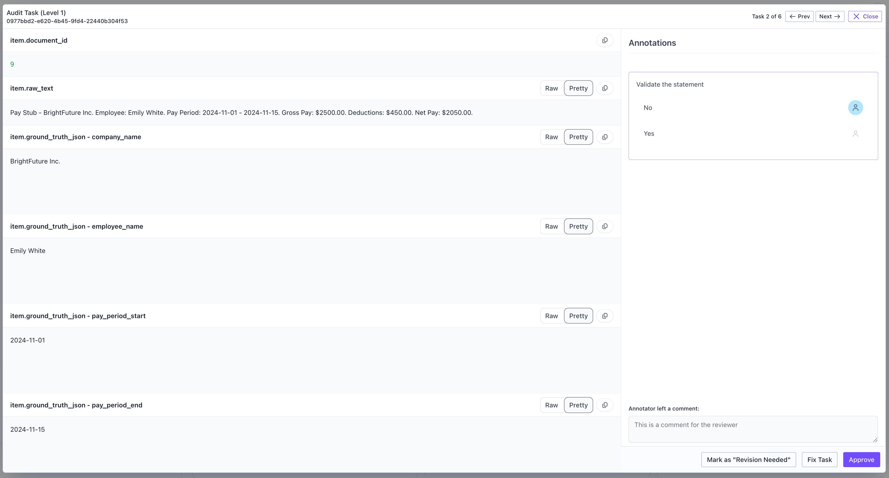 Audit Flag for Review