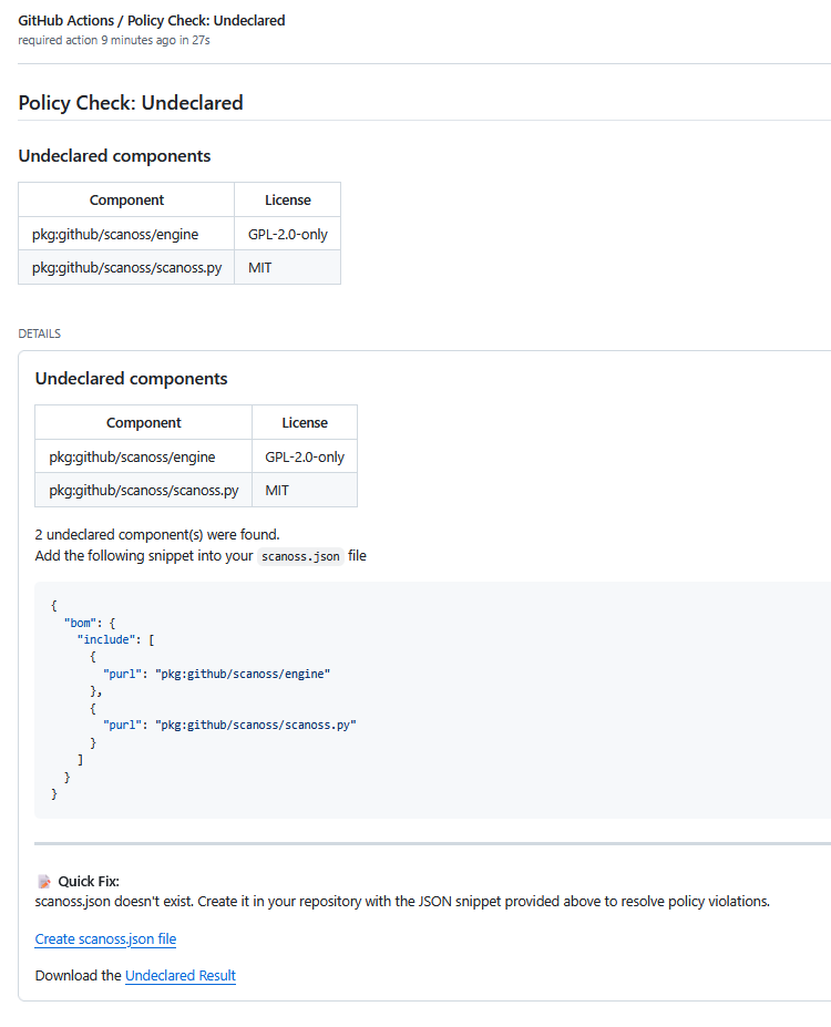 SCANOSS Policy Check