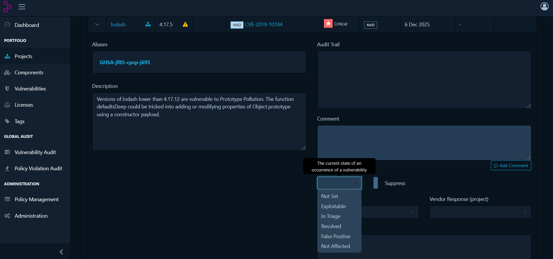 vulnerability-status