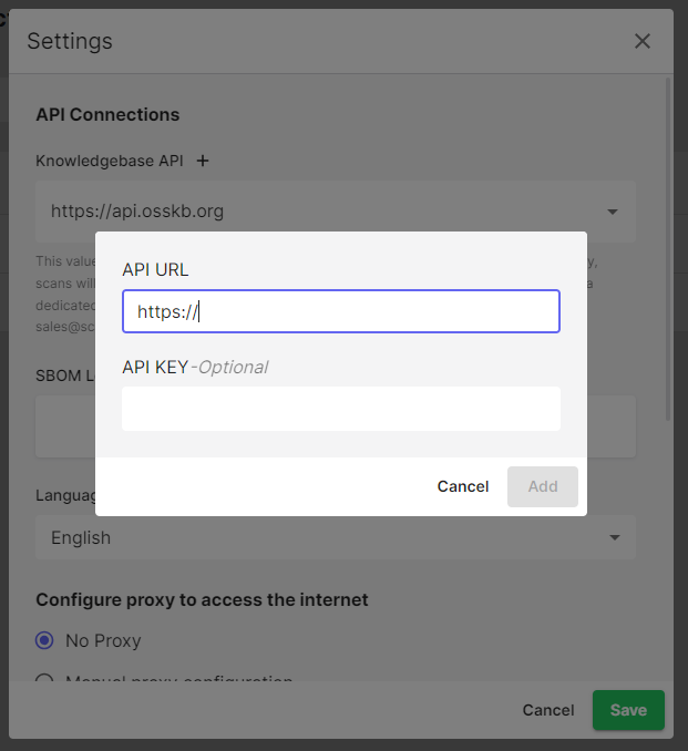 SBOM Workbench Settings