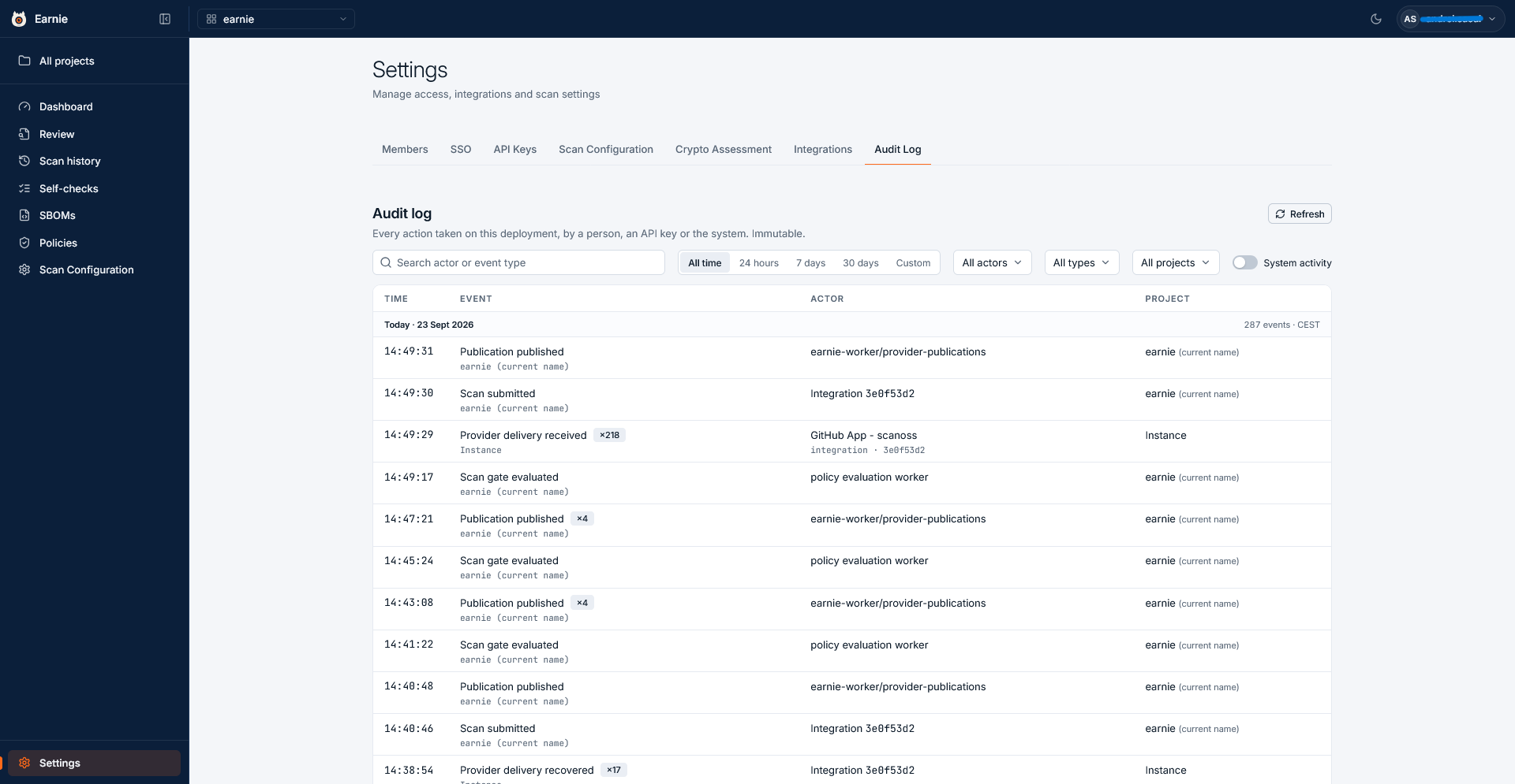 Audit Log
