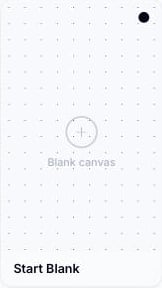 Start Blank template card showing a dotted blank-canvas placeholder icon