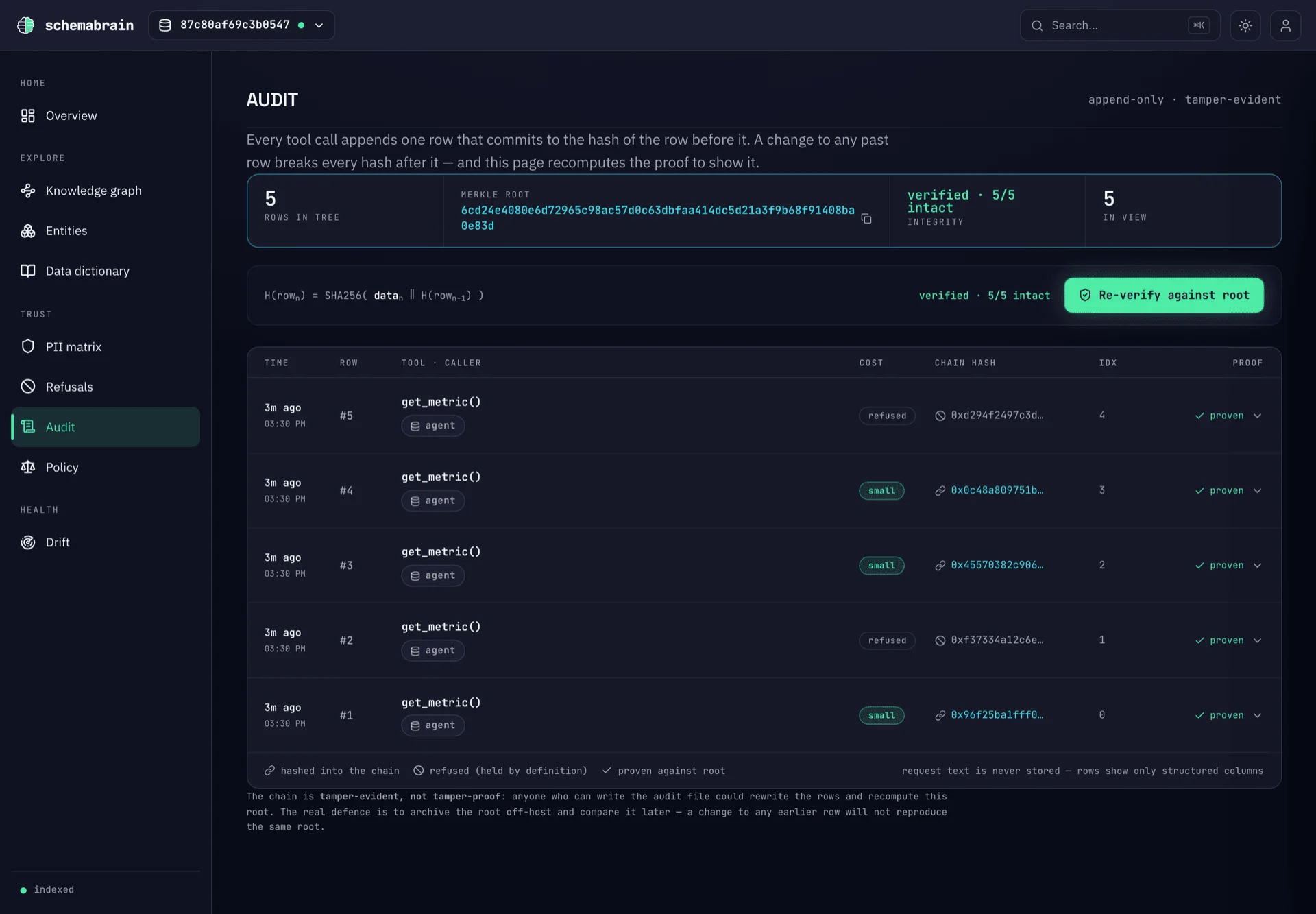Audit Viewer dashboard surface