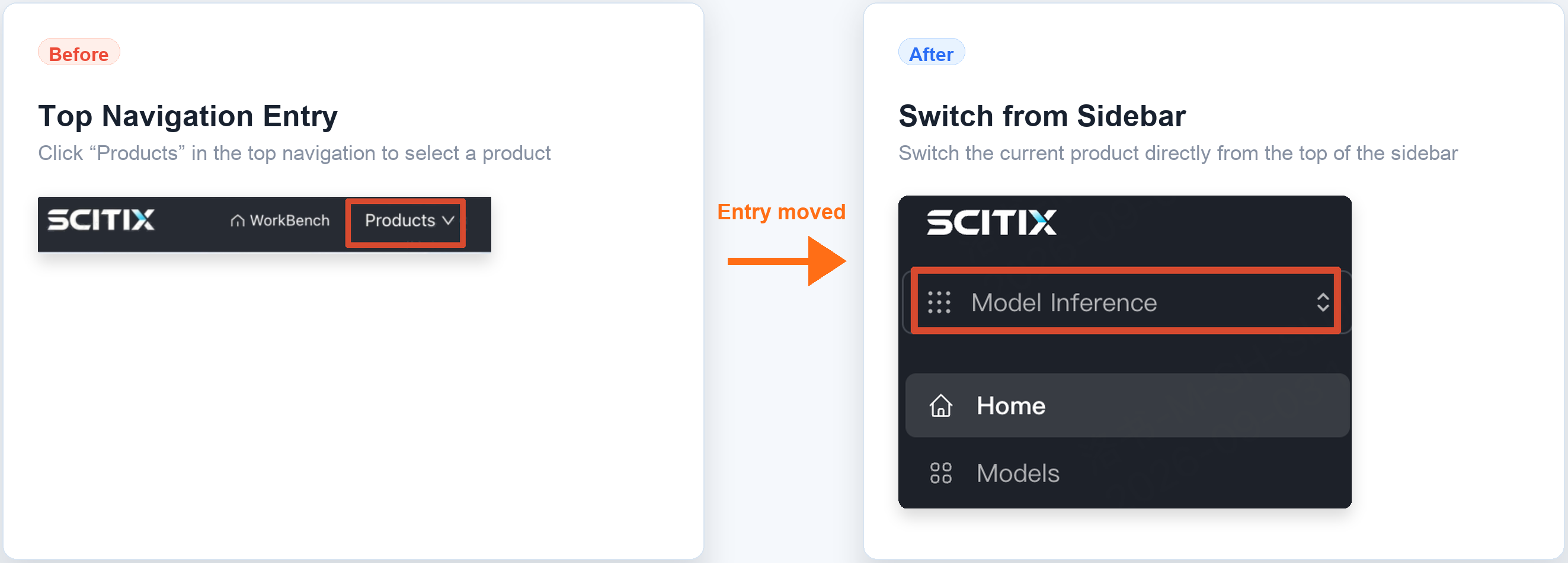 Product switcher