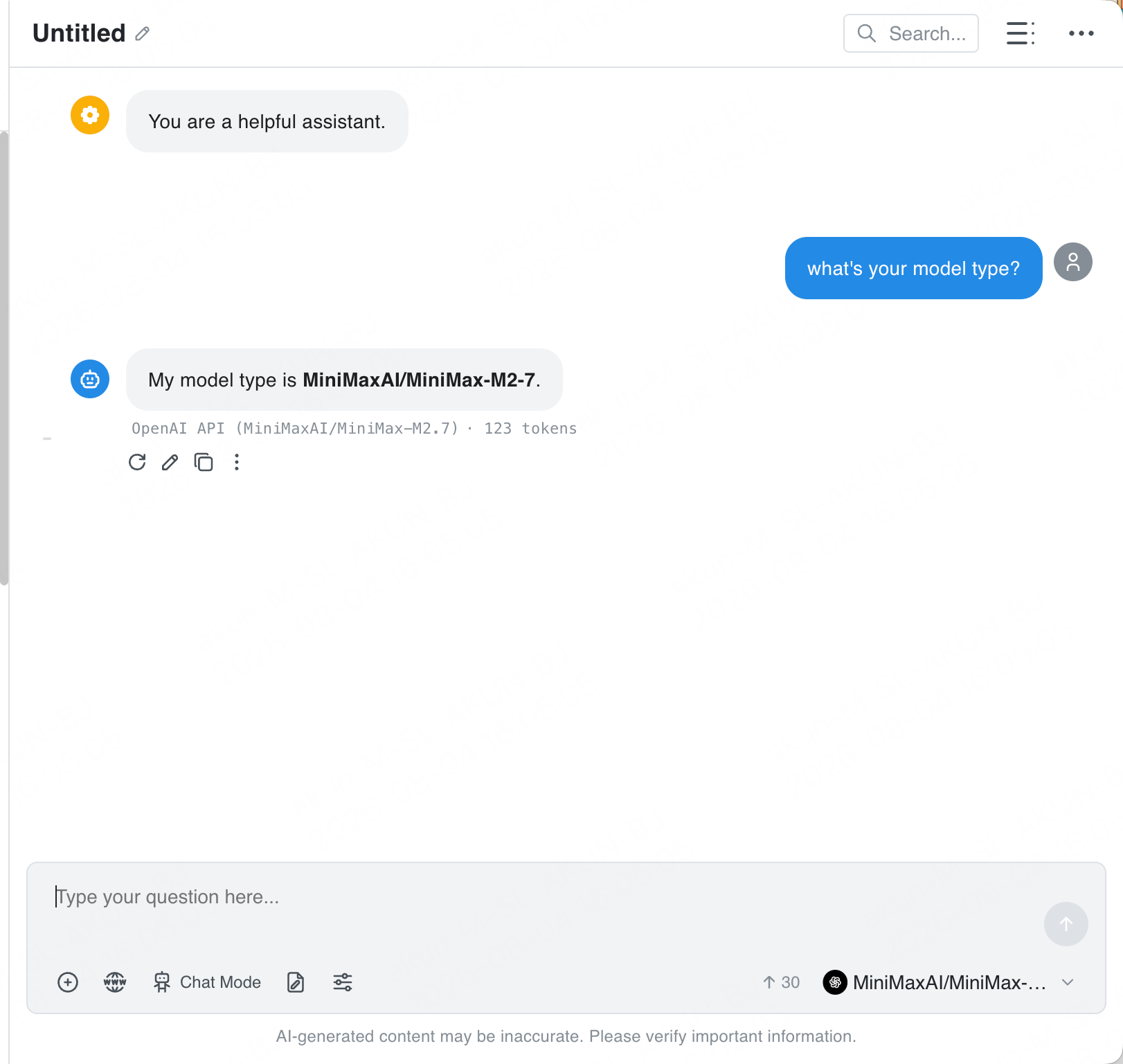 Chatbox — chatting with a ScitiX model