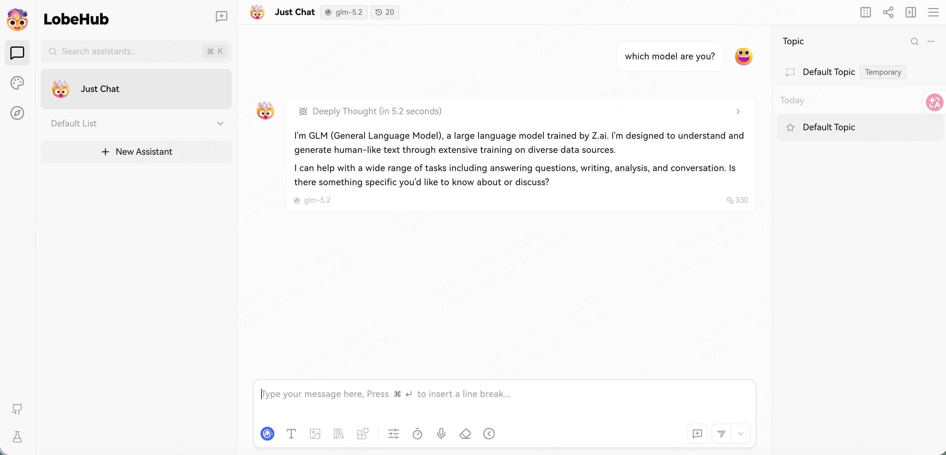 LobeChat — chatting with a ScitiX model