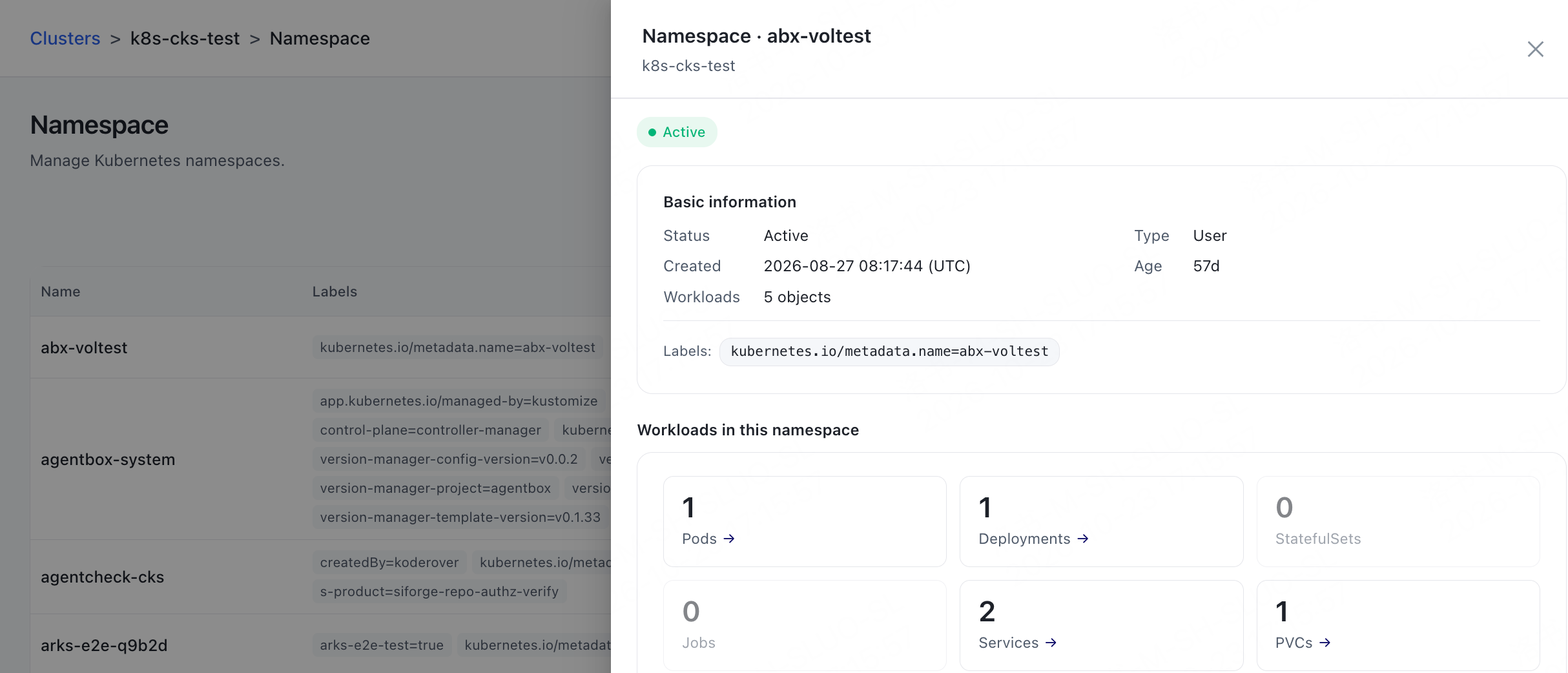 Namespace Details