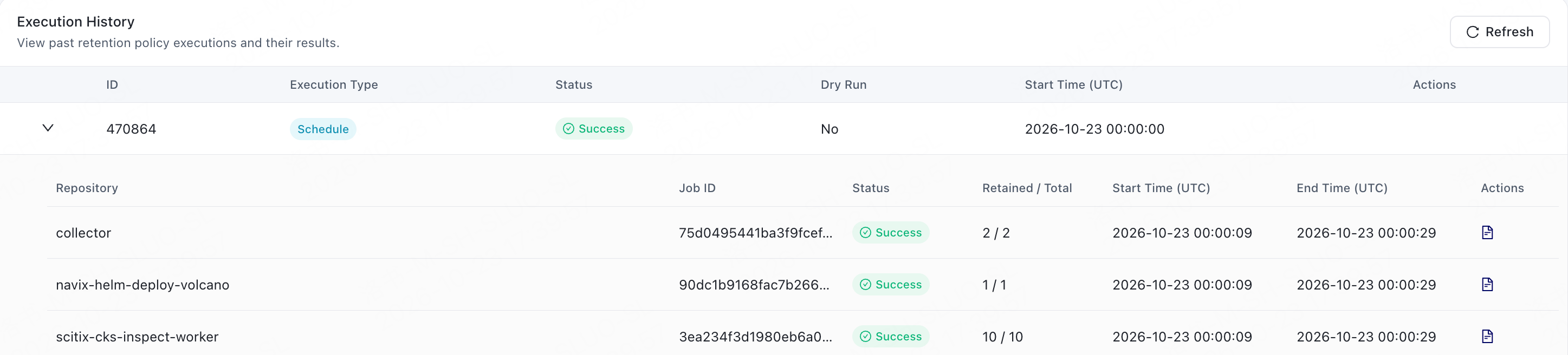 Execution History and Record Actions