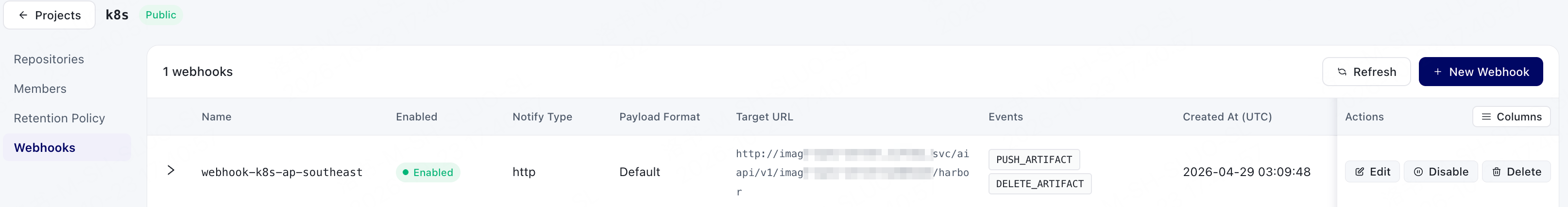 Webhook List