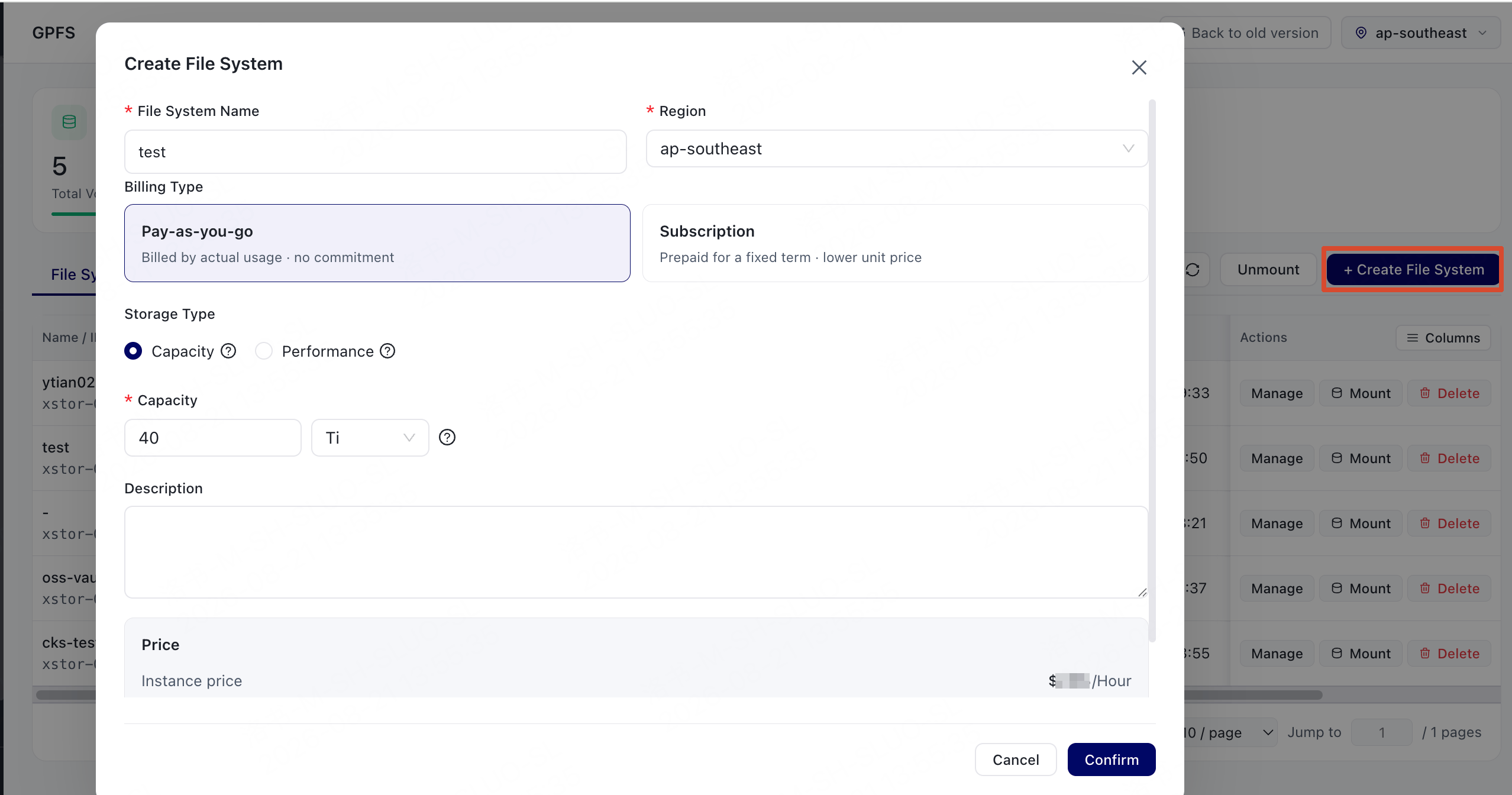 create GPFS