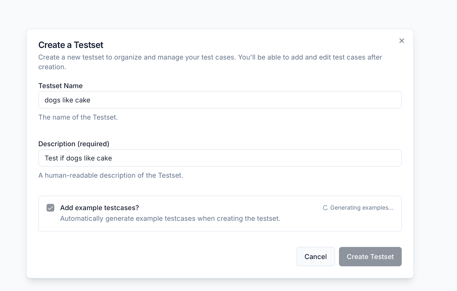 Create Testset