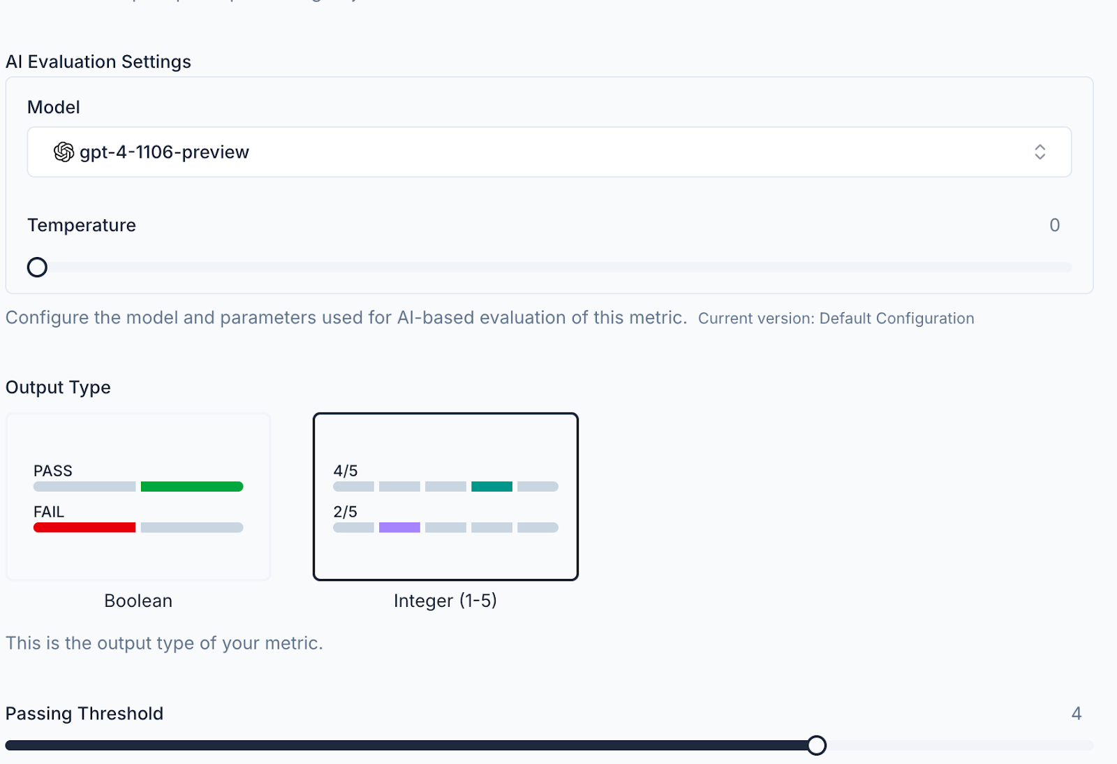 Screenshot of the Custom Metrics configuration interface