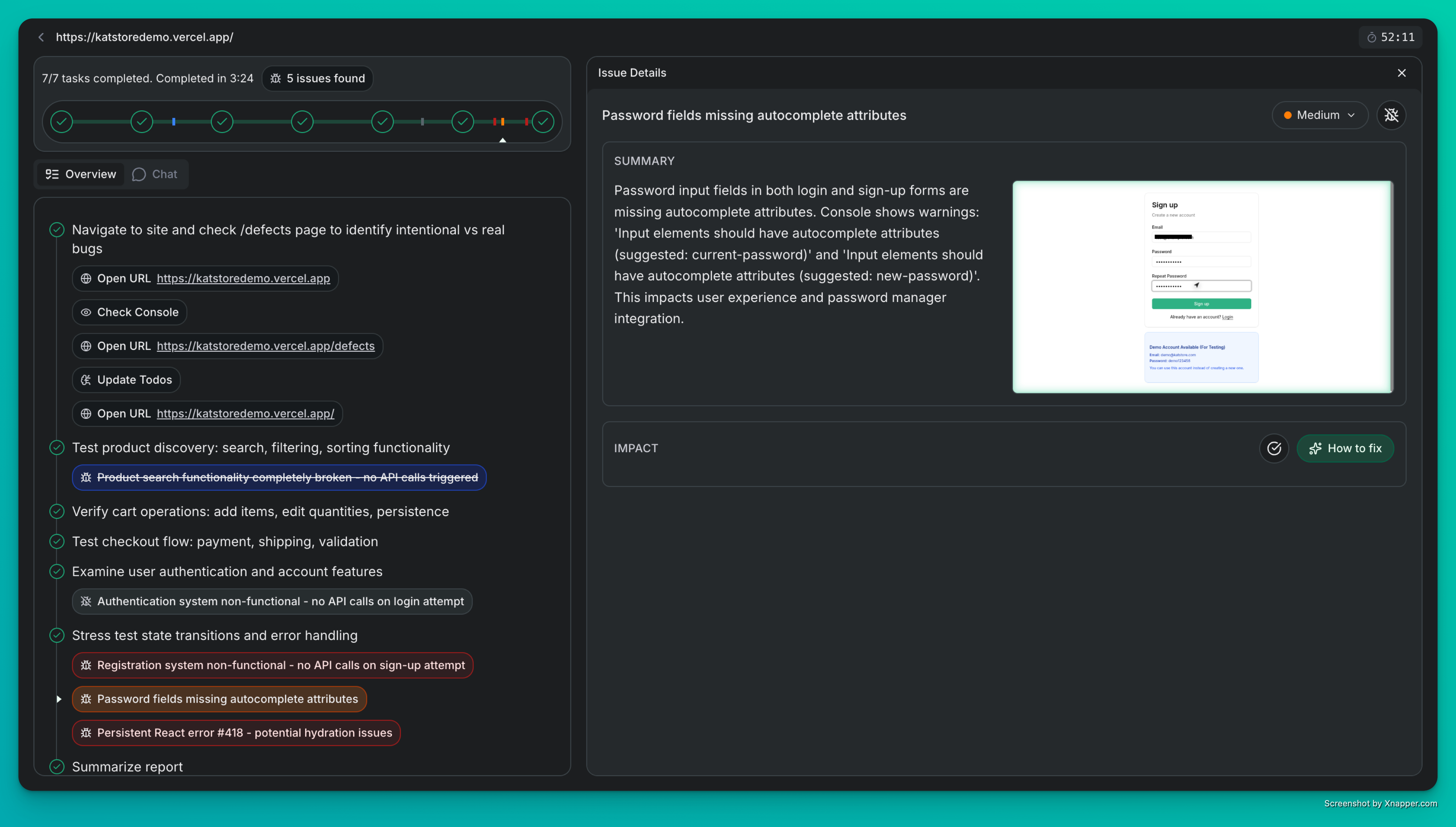 Running execution with live transcript