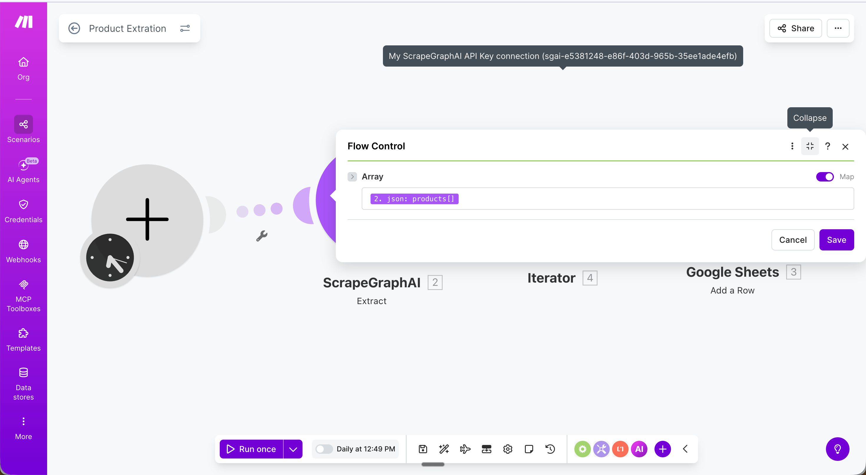Iterator module configuration