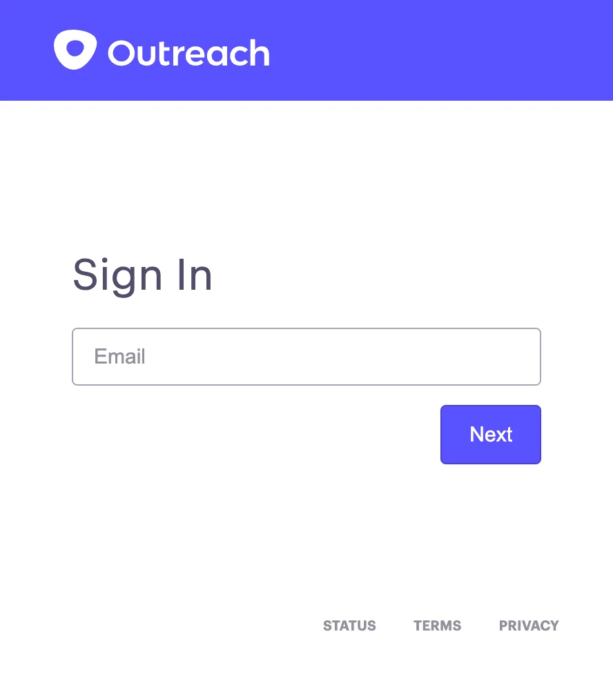 Outreach-Anmeldeseite