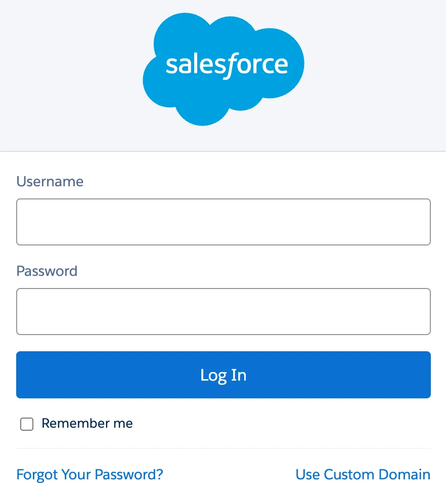 Salesforce-aanmeldpagina