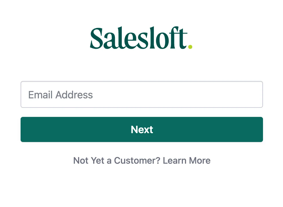 SalesLoft sign-in page