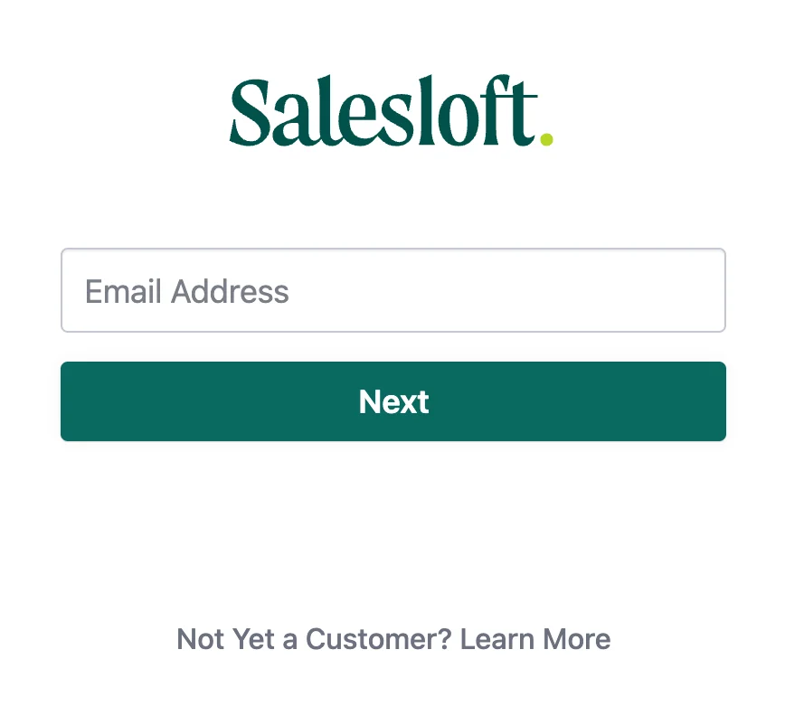 SalesLoft sign-in page